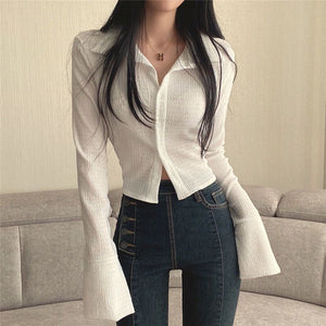 Femyza Slim Lapel Long Sleeve T-Shirt