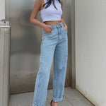 Hong Kong-flavored Loose High-Waisted Thin Trendy Wide-Leg Pants Thin Section