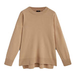 Laminated Shawl Round Neck Sweater Woman