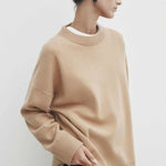 Laminated Shawl Round Neck Sweater Woman