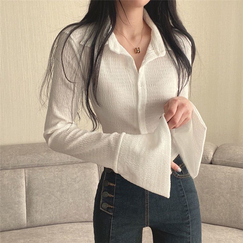 Femyza Slim Lapel Long Sleeve T-Shirt