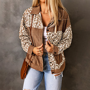 Femyza Corduroy Leopard Jacket