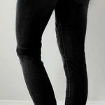Women's Printed Denim Stretch Pants With Holes